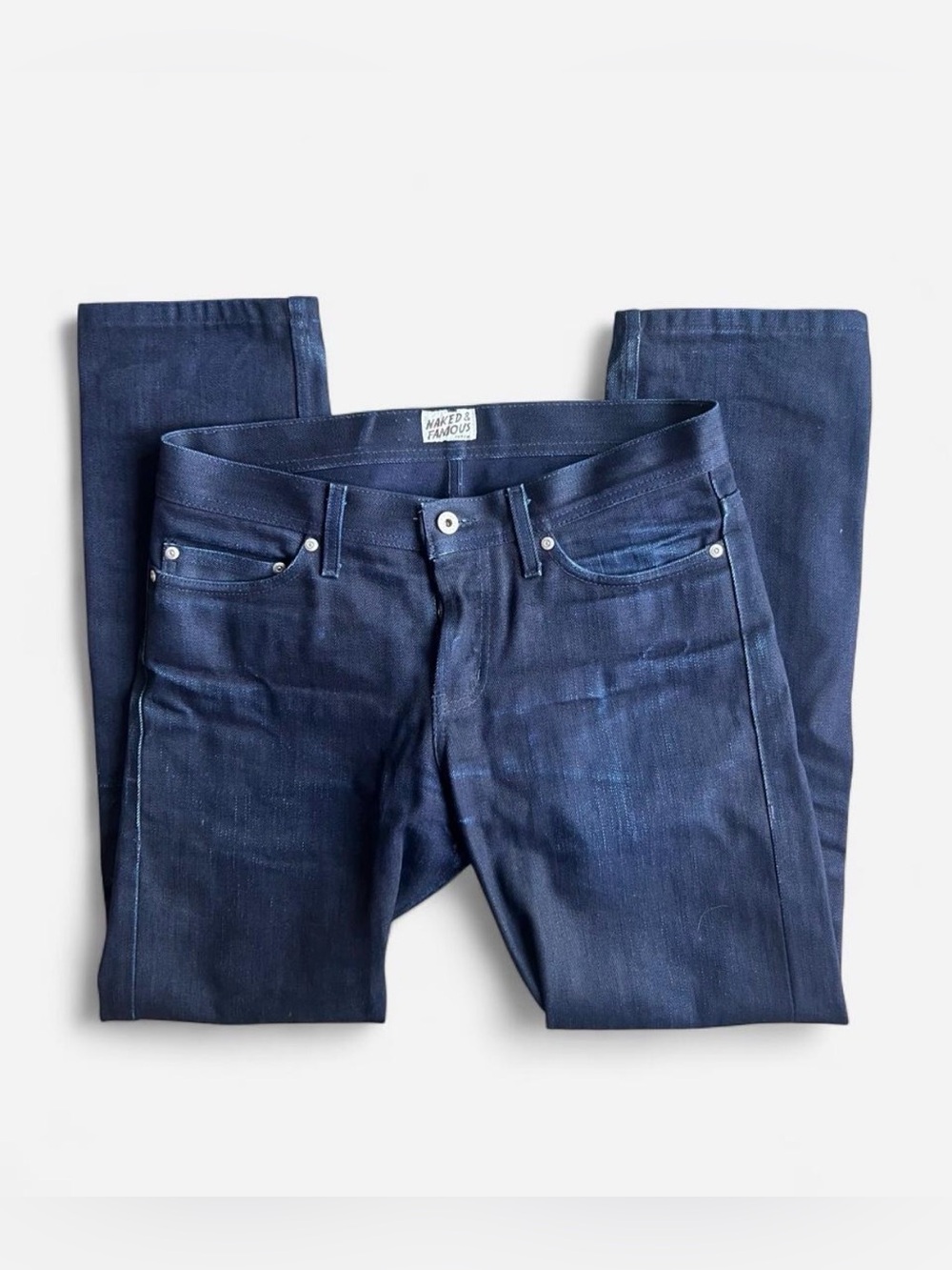 Naked & Famous Weird Guy Japanese Selvedge Jeans in Indigo/Indigo Slub 31x30